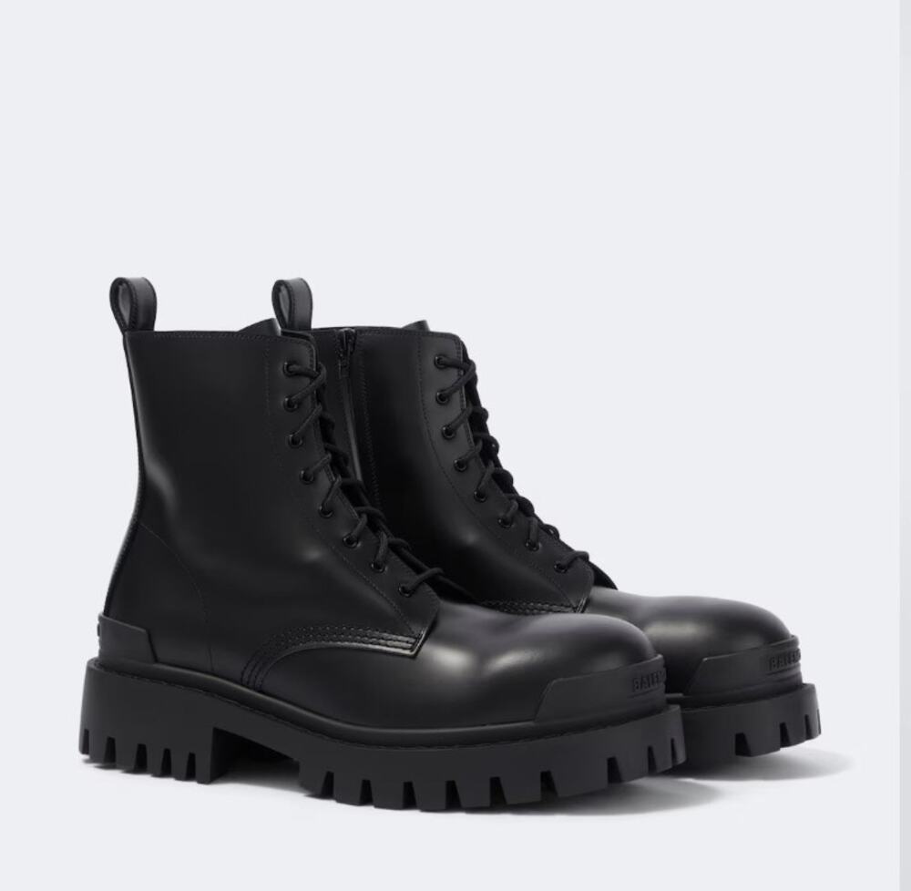 Balenciaga Combat Strike leather combat boots